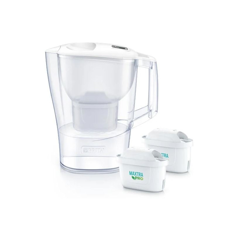 Caraffa filtrante brita aluna 2.4l + 2 cartucce maxtra pro bianco