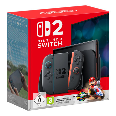 Console videogioco nintendo switch 2 + mario kart world nero [045496321529]