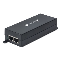 Iniettore techly gigabit poe+ high power nero