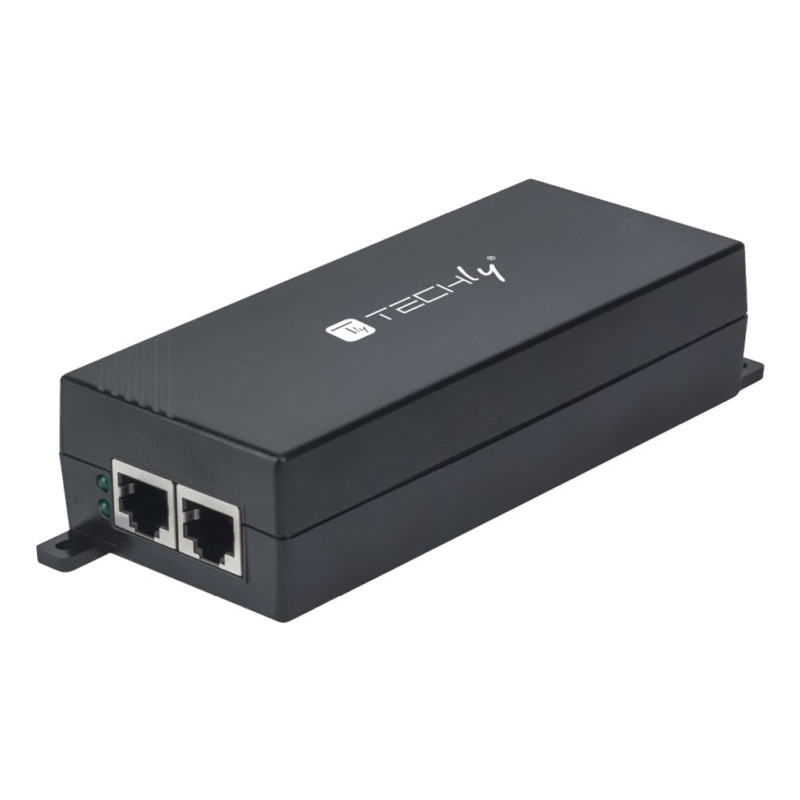 Iniettore techly gigabit poe+ high power nero