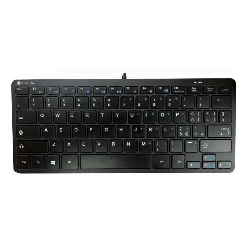 Mini tastiera techly idata kb-178ubk meccanica usb-a 78 tasti