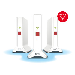 Ripetitore di rete avm mesh set 4200 dual band wi-fi 6e rosso/bianco