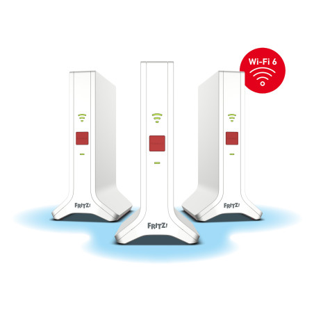 Ripetitore di rete avm mesh set 4200 dual band wi-fi 6e rosso/bianco