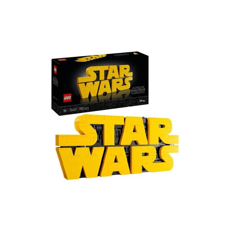 Gioco da costruzione lego logo di star wars in mattoncini giallo