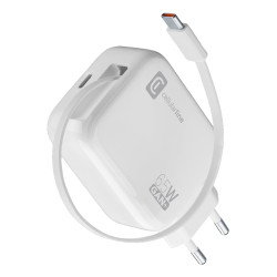 Alimentatore da rete cellular line usb-c 65w pd gan con cavo