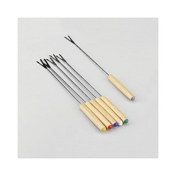 Forchettine kaufgut per fonduta in legno chiaro pz.6 [kaufgut]