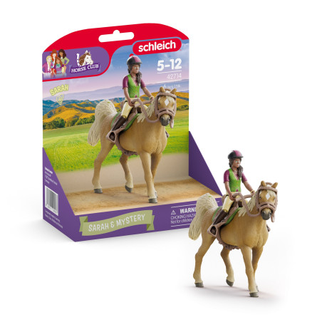 Figurine schleich horse club sarah e mistero 13.1cm multicolore [42714]