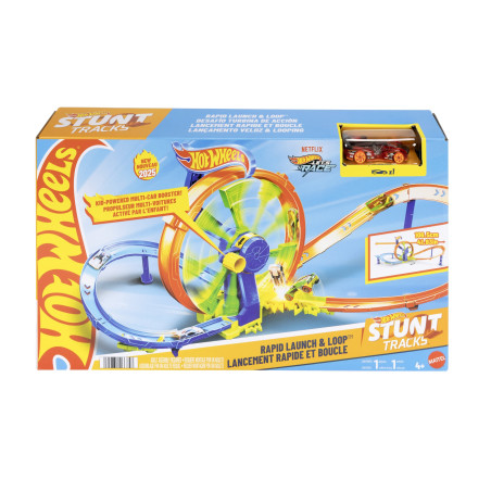 Modellino mattel hot wheels set di piste per macchinine action rapid
