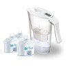Caraffa carmen 2.3l con 3 filtri bi-flux bianco/trasparente