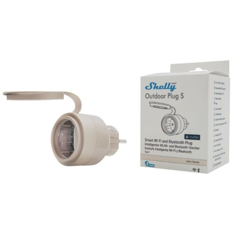 Presa da esterno shelly s gen3 smart wi-fi/bluetooth ip44 10a
