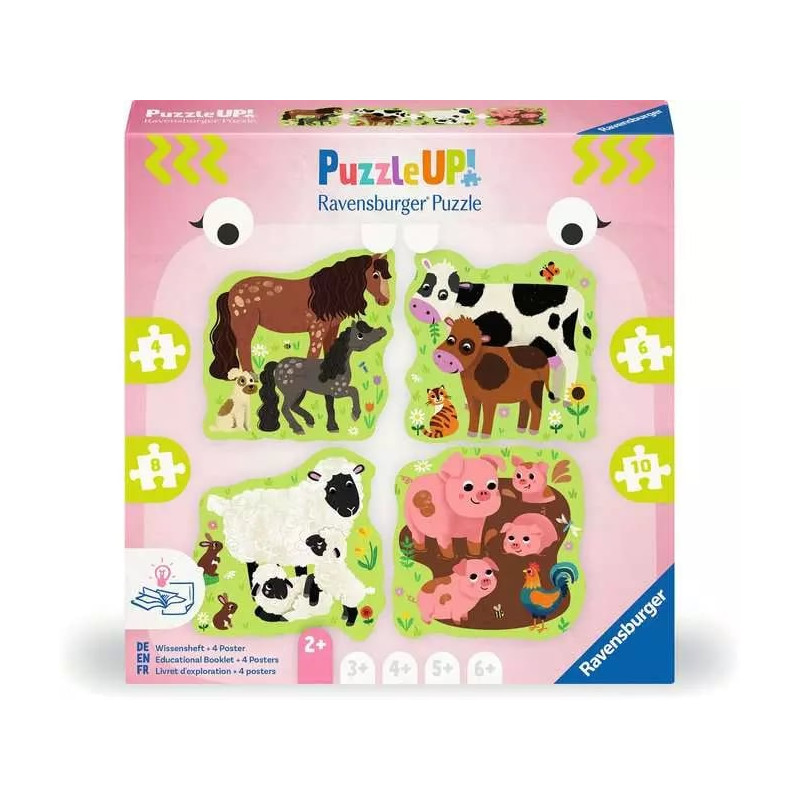 Puzzle ravensburger 12004001 puzzle up - animali da fattoria