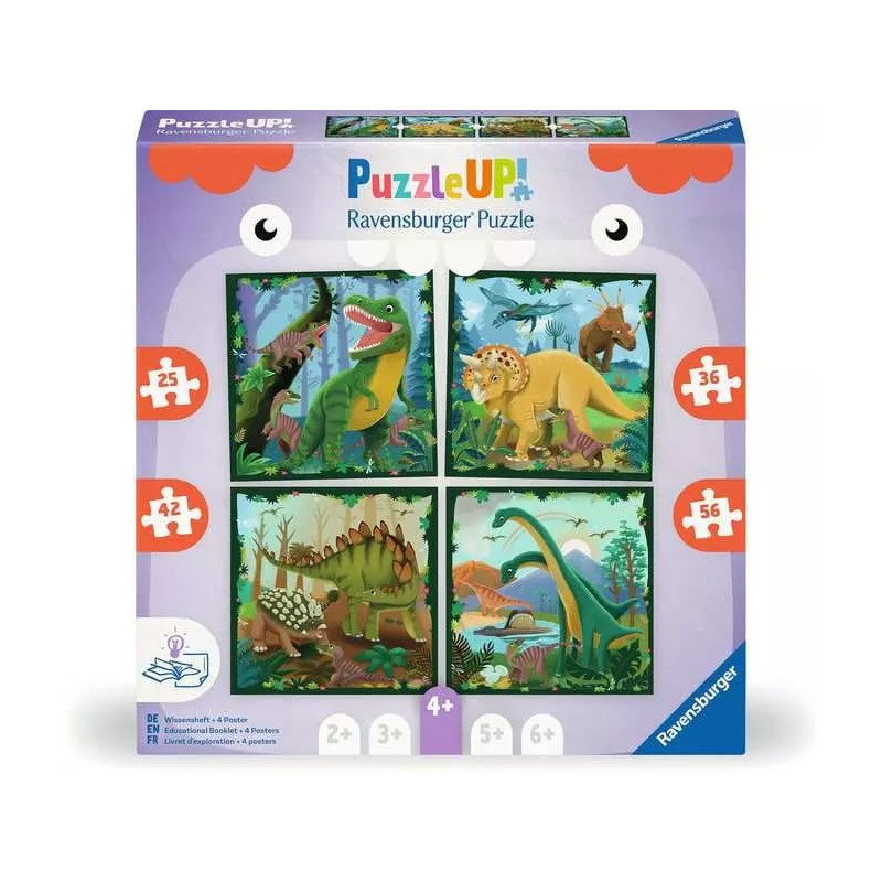 Puzzle ravensburger 12004003 puzzle up - dinosauro 25/36/42/56pz
