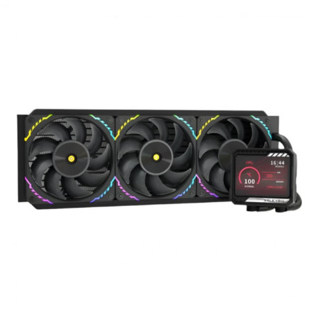 Dissipatore cpu a liquido aio valkyrie v360 lcd argb 360mm nero [vk-aiov360b]