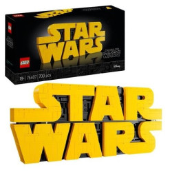 Gioco da costruzione lego logo di star wars in mattoncini giallo