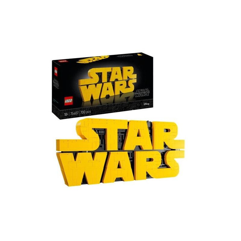 Gioco da costruzione lego logo di star wars in mattoncini giallo