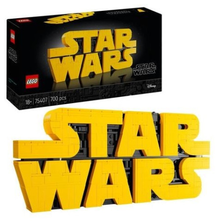 Gioco da costruzione lego logo di star wars in mattoncini giallo