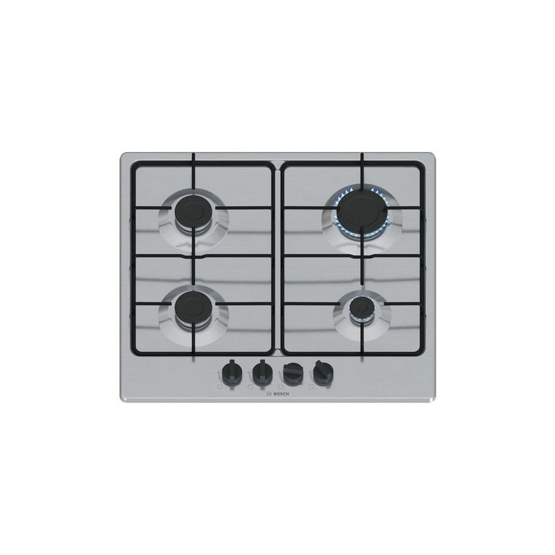 Piano cottura bosch pgp6b5k85 a gas con 4 zone acciaio inox