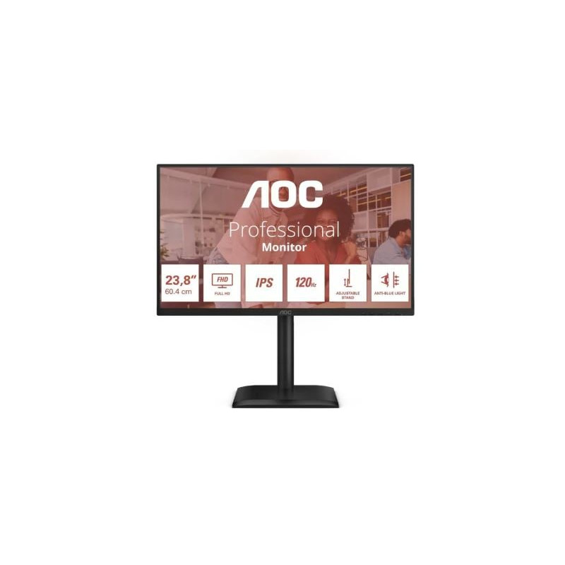 Monitor led 23,8" aoc 24e4u full hd 1920x1080/4ms/classe c/nero