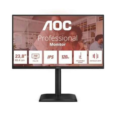 Monitor led 23,8" aoc 24e4u full hd 1920x1080/4ms/classe c/nero