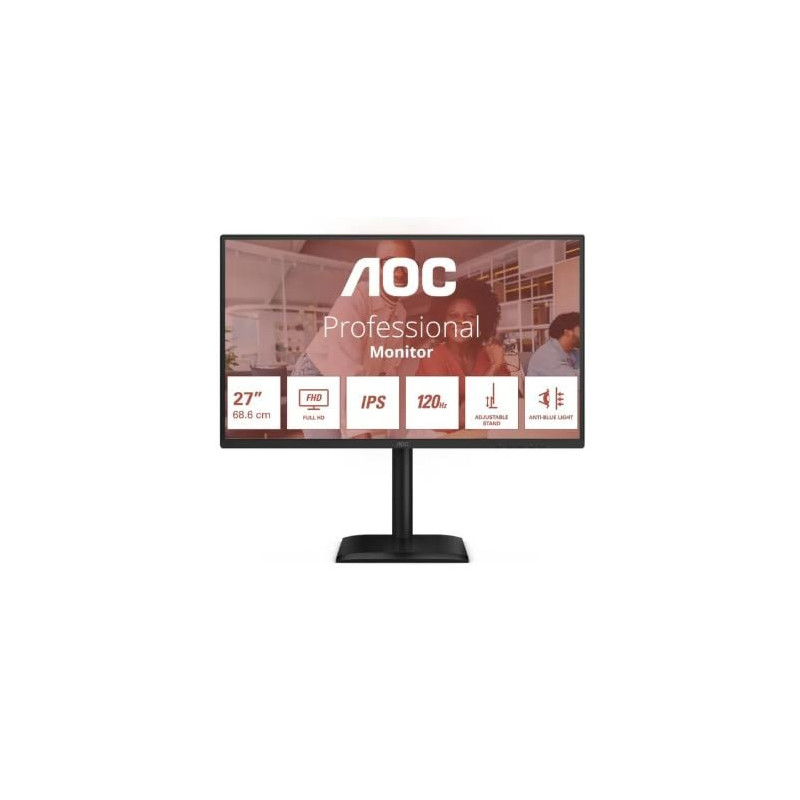 Monitor led 27" aoc 27e4u full hd 1920x1080/4ms/classe c/nero