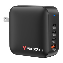 Adattatore da viaggio verbatim mini gan 165w 3xusb-c 1xusb-a