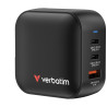 Adattatore da viaggio verbatim mini gan 70w 2xusb-c pd 1xusb-a