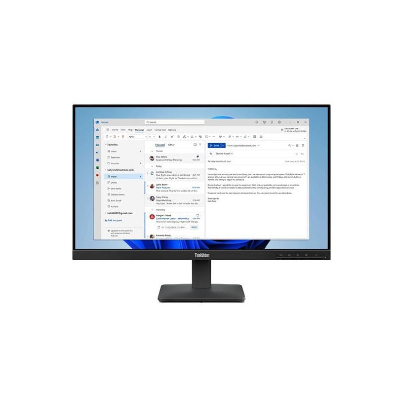Monitor led 23.8" lenovo thinkvision s24-4e full hd 1920x1080/4ms/classe