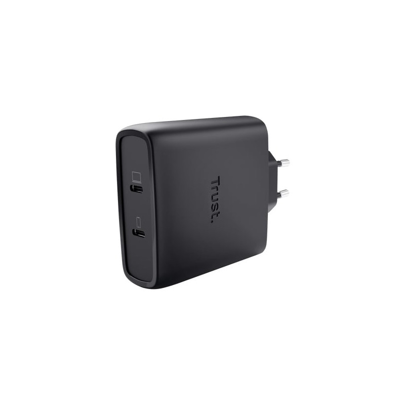 Alimentatore da rete trust maxo 2 porte usb-c gan 100w nero