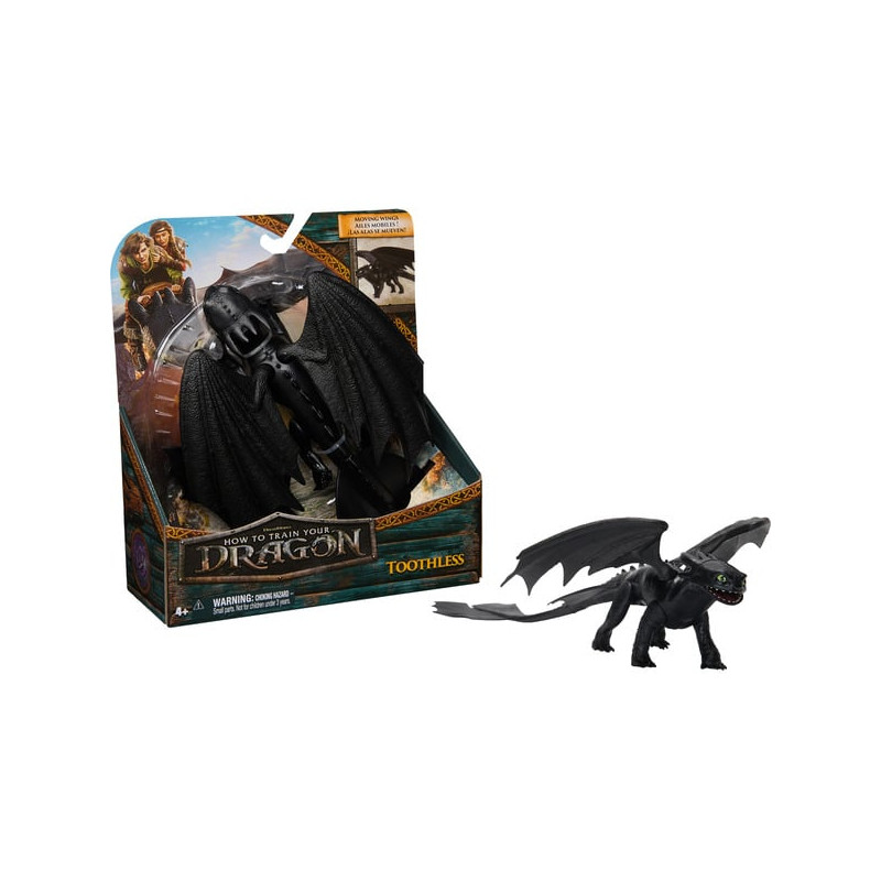 Figurina spin master dragon trainer - toothless 7.6cm nero [6074363]