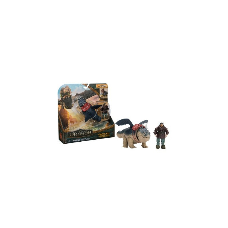 Set di figurine spin master dragon trainer - dragon and viking