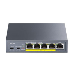 Switch gs105p poe+ 5 porte gigabit ethernet 10 metallo