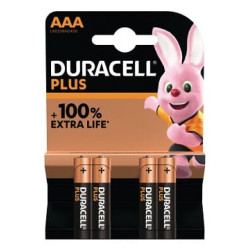 Batterie alcaline duracell plus power boost aaa 1.5v nero/oro 4pz