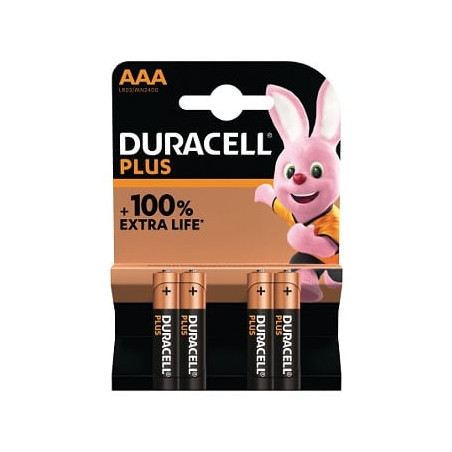 Batterie alcaline duracell plus power boost aaa 1.5v nero/oro 4pz