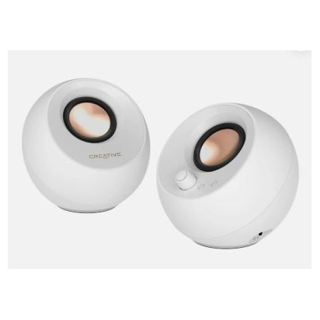 Altoparlante pc creative labs pebble pro usb-a/c bluetooth bianco