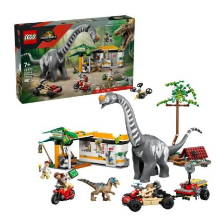 Gioco da costruzione lego jurassic world raptor/titanosaurus grande