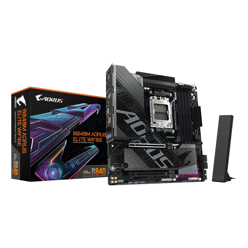 Scheda madre amd gigabyte b840m aorus elite wifi6e am5 micro atx