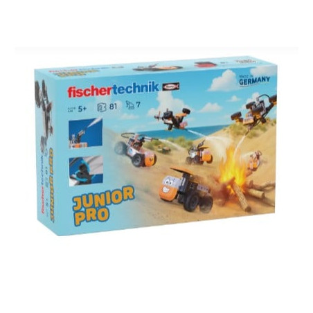 Set di costruzioni fischertechnik junior pro 7 modelli arancione/grigio/nero