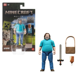 Figurina mattel minecraft movie steve 10cm multicolore [jfr57]