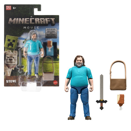 Figurina mattel minecraft movie steve 10cm multicolore [jfr57]