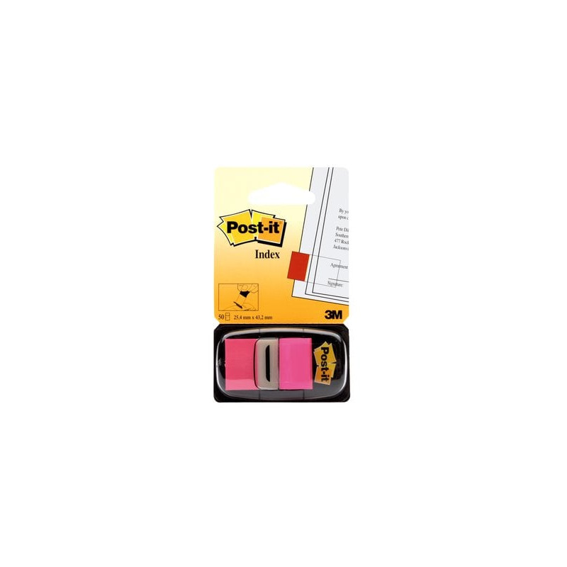 Segnapagina post-it 50 fogli 680-21 rosa vivace 25.4x43.6mm