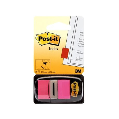 Segnapagina post-it 50 fogli 680-21 rosa vivace 25.4x43.6mm