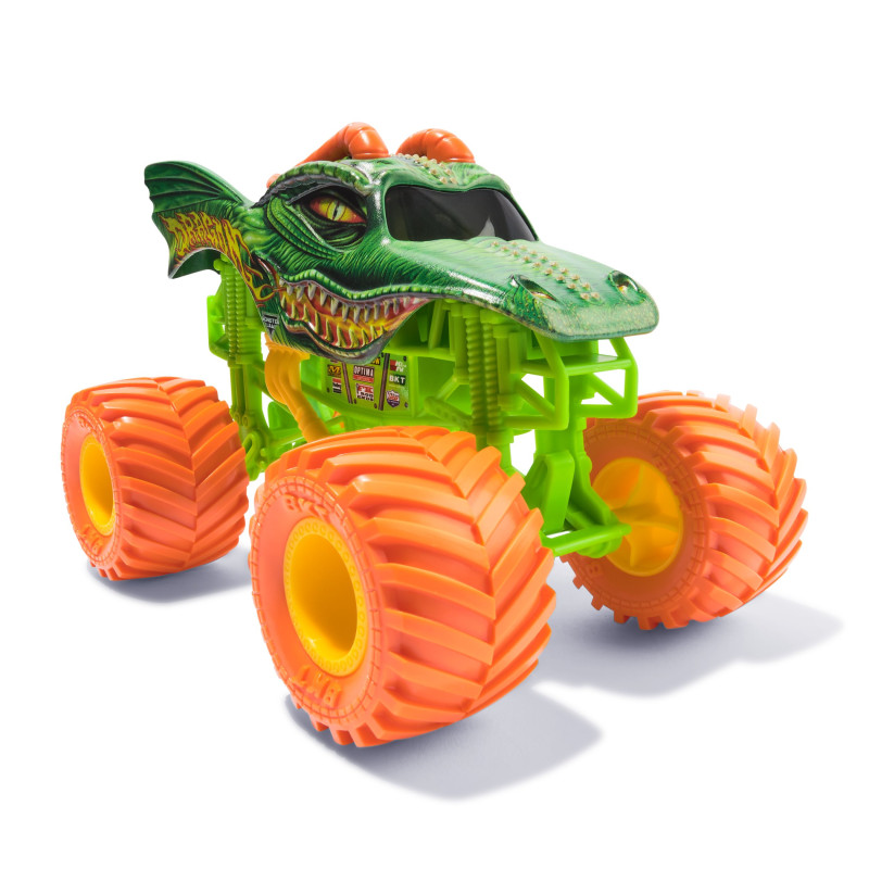 Modellino spinmaster monster jam collector die cast dragon 1/24 verde/arancione