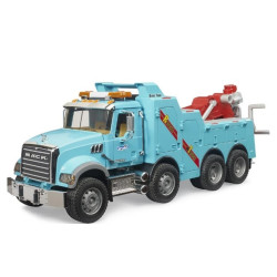 Modellino bruder mack granite carro rimorchio con modulo luci e suoni