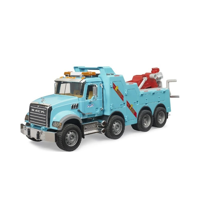 Modellino bruder mack granite carro rimorchio con modulo luci e suoni