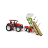 Giocattolo bruder roadmax trattore con rimorchio e 3 tronchi in plastica