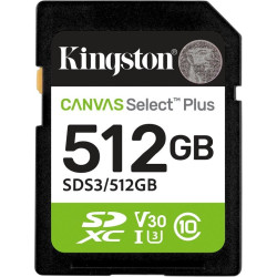 512gb scheda sdxc kingston canvas select plus gen3 150mbps c10 uhs-i