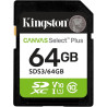 64gb scheda sdxc kingston canvas select plus gen3 100mb/s c10 uhs-i