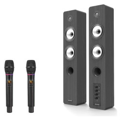 Kit altoparlanti empire media audio pro con due radio microfoni 80w