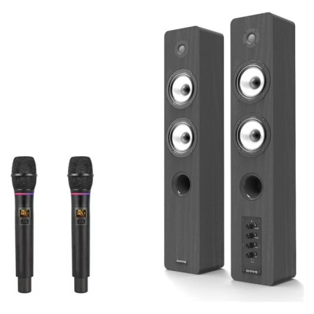 Kit altoparlanti empire media audio pro con due radio microfoni 80w