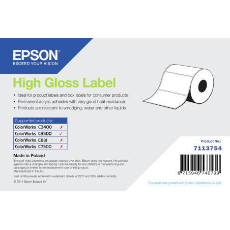 Etichette per stampante epson high gloss autoadesive rotolo fustellato